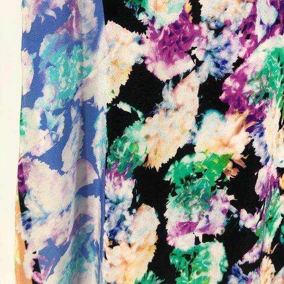 Nanette Lepore Silk Wildflower Shift Dress Sleeveless V Neck size XS - Picture 3 of 13
